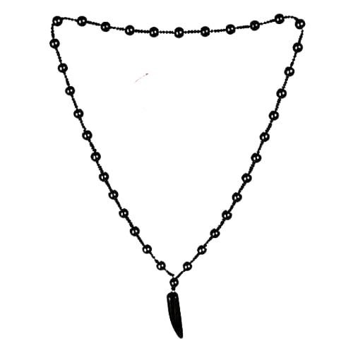 Unisex Adult Black Agate Bead Chain Necklace