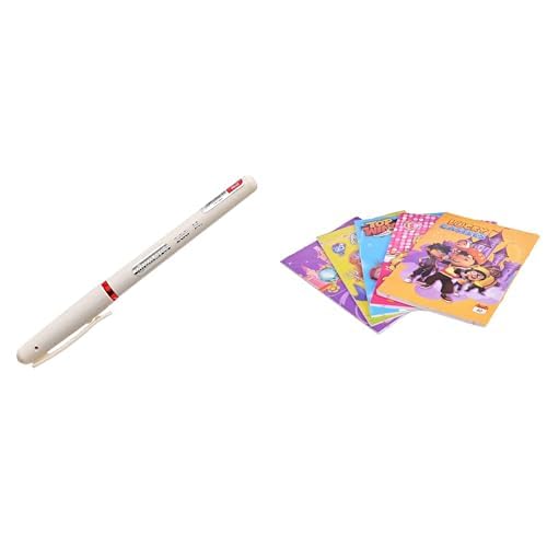 Bravo Stationery Bundle: Ballpoint Pen Red 10-Pack + Mitkees Notebook 40 Lined Sheets
