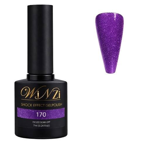 Royal Purple Shock Effect UV/LED Gel Nail Polish 7ml – Intense Purple Shimmer Visual Effect Soak Off Gel – Smooth Application – Glossy Finish for Bold Nails & Salon Manicure (170)
