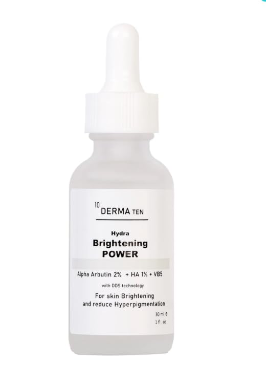DERMA TEN HYDRA Brightening Power Serum | Hyaluronic Acid Face Serum for Deep Hydration & Radiant Skin 30 ml