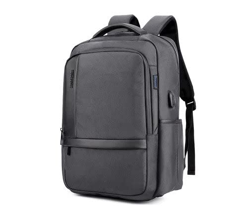A-H B00120-15.6-Inch Casual Business Multi-Pocket Waterproof Laptop Backpack With USB Output - Grey