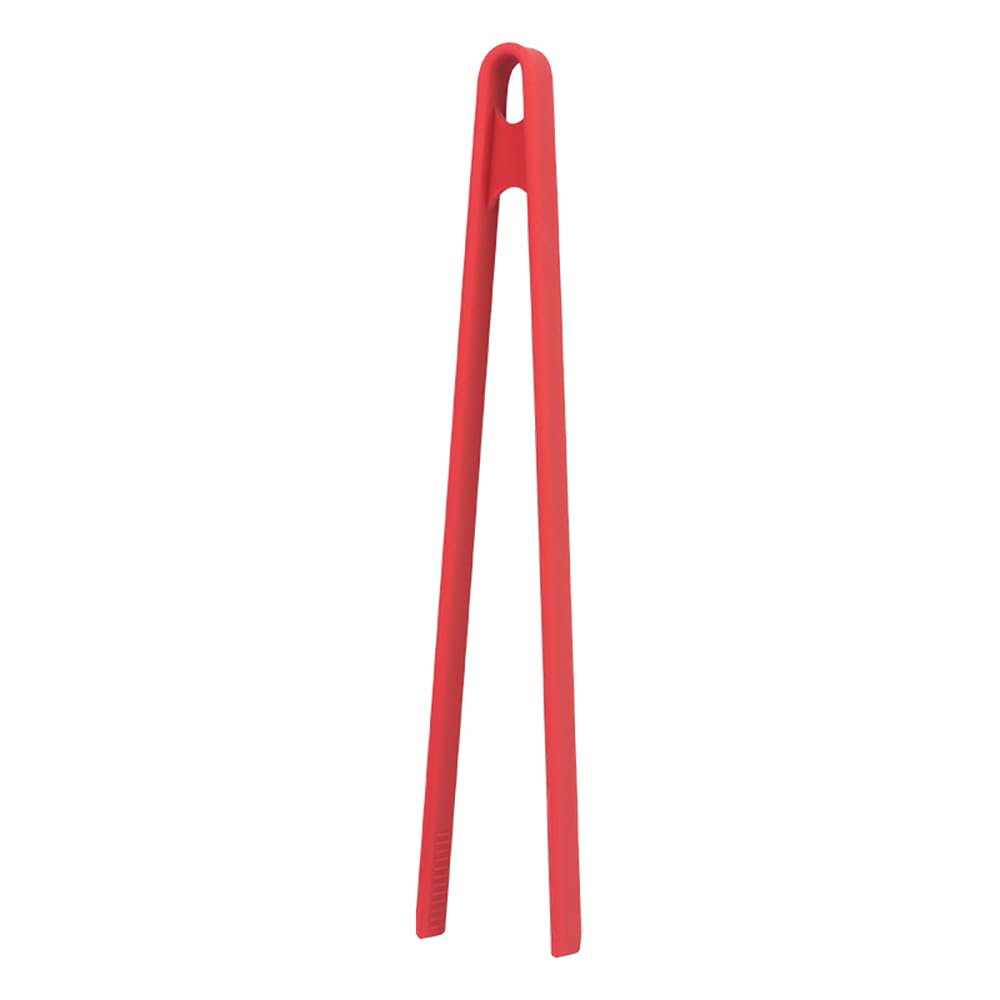 1Pcs Silicone Toaster Tong, 11.6 Inch Long Silicone Kitchen Tong for Toaster Cooking Utensil Bread Waffle Food Tweezer Red Toast Tong for Cooking Serving Bacon Salad Pickle Fruit Food, SATONBEYI