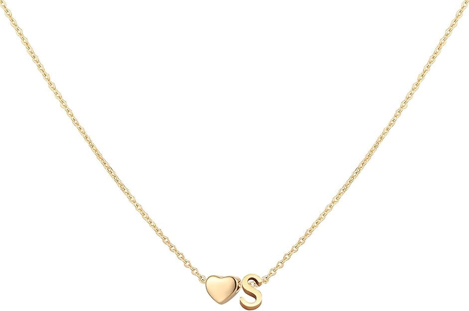 Heart Initial Necklace - Beautifully Designed Heart Necklace Featuring Personalized Initials, Made of High Quality Stainless Steel, Perfect for Women and Girls
