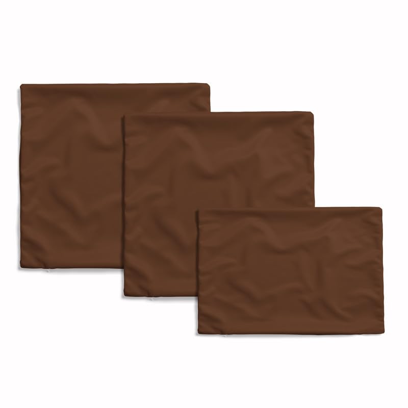 ART MOOD HOME velvet Plain Cushion set 2 cushions cover size 40W x 40L CM,1 Cushion Size 45W x 30L CM Brown