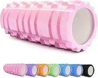 SMART FIT ® Lightweight Foam Roller, Deep Tissue Muscle Massage Roller for Fitness, Yoga, Pilates, Muscle Relaxation, Pain Relief and Physical Therapy (35cm) (Light Pink)