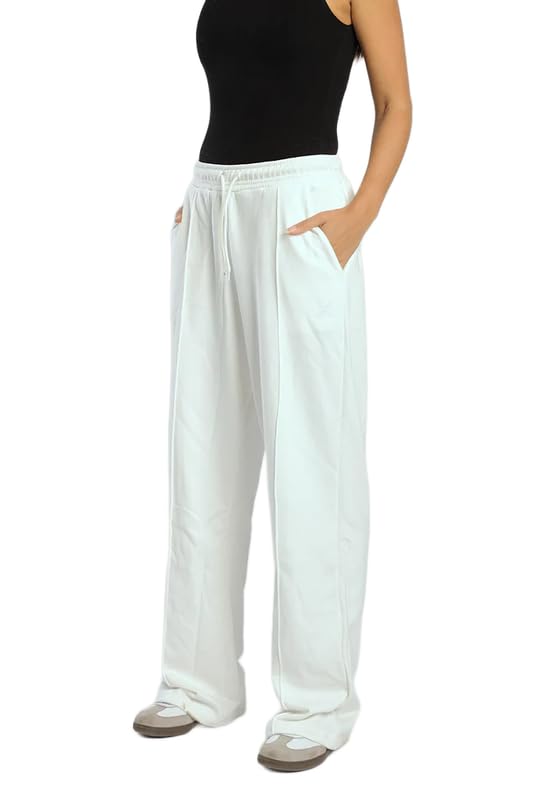 Nexus Women Off White Wide Sweatpants