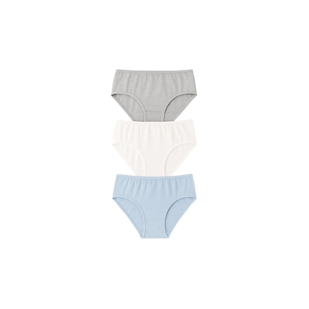 Womens Set of Midi Pack of 3 Multicolors, Classic Panties Underwear for Women