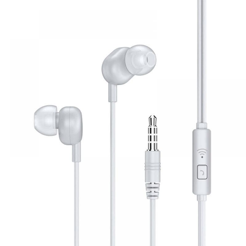 Remax rw-105 hi-res audio wired stereo earphones with one-button control - white
