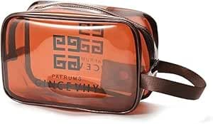 Transparent cosmetic bag, pvc toiletry bag, travel set, storage bag, waterproof toiletry bag, storage bag, cosmetic bag, Coffee Small (black)