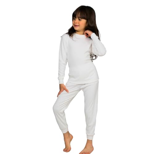 Cotton Zone Kids boys and girls organic cotton thermal Underwear set light grey