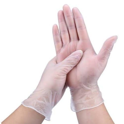 Vinyl Examination Gloves, Powder-Free, Latex-Free, Large Size, 100 Count, Clear