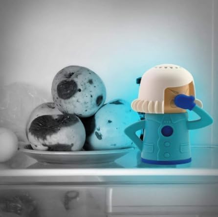 Cool Mama Refrigerator Odor Eliminator Steam – Air Purifier for Fridge & Freezer – Works with Baking Soda to Absorb Bad Odors – Cute & Reusable Design