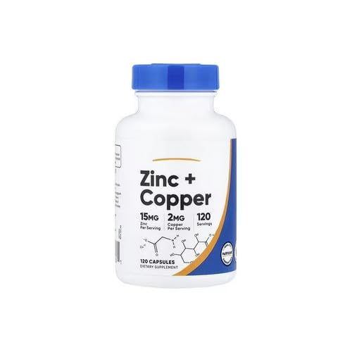 Premium Vital, Zinc + Copper, 120 Capsules, with Practical Pill Box, Laboratory Tested, Gluten Free, Soy Free, Vegetarian