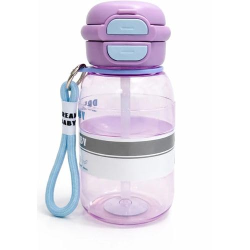 Portable Sports Water Bottle Modern Sealed Design with Inner Straw and Practical Carrying Strap for Daily Use Sports and Trips (Mauve)