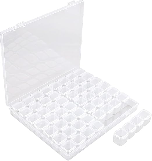 56 Grids Clear Plastic Organizer Box, Gem Jewelry Storage Container with Dividers, Bead Organizer Earrings Diamond Painting Storage Box Seeds Craft Organizer Screw Tool Boxes for Small Parts