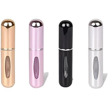 Miniature Perfume Bottles - Convenient Travel Size Atomizer Containers, Refillable and Lightweight for Easy Carrying (5ml, Pack of 4)