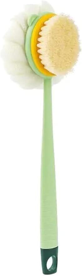 Fullora Long Handle Bath Brush, Double Sided Exfoliating Body Massage Tool, Multi Color