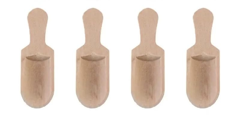 4pcs Mini Wooden Spoon, 7.5cm Mini Bath Salt Spoon, Bath Salt Scoop, Wooden Candy Spoon, Herbal Spoons, Wooden Scoops for Kids, Small Wooden Spoons for Seasoning Beans Rice Tea Flour Sugar