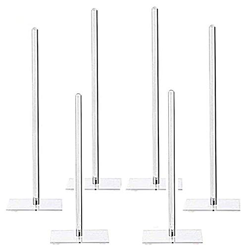 BEST MEDIA Acrylic Donut Stand Set of 6, Clear Removable Display Stands, Non-Slip Base, 25cm and 39cm Donut Bar Holder for Wedding Birthday Party Dessert Table Bagels Pretzels Decor