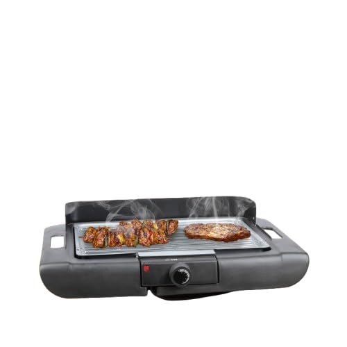 Electric Table Grill, Non-Stick Grilling Surface, Indoor Barbecue, Black, Adjustable Temperature Control