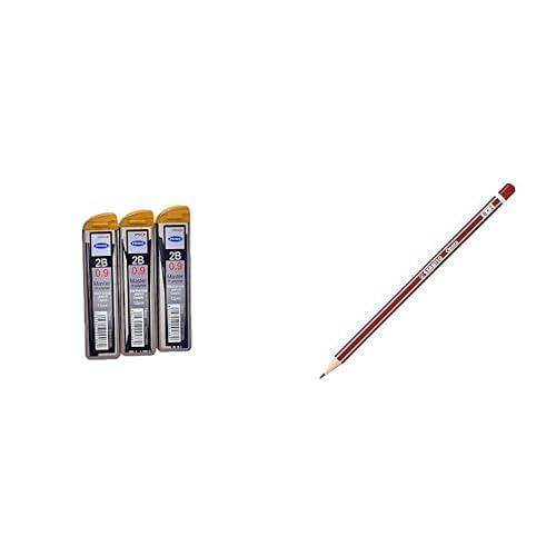 Stationery Bundle: Prima Mechanical Pencil Leads 0.9mm 2B + Stabilo Opera B Pencil