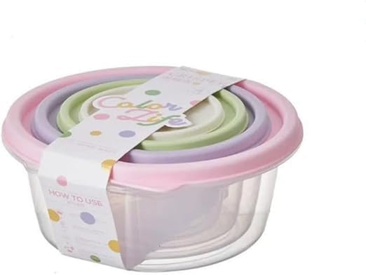 Food Storage Containers Set 4 Pcs Refrigerator Crisper Box With Airtight Lids Microwave Safe Leak Proof Easy To Clean Round Food Grade Containers For Vegetables And Fruits (Pink)