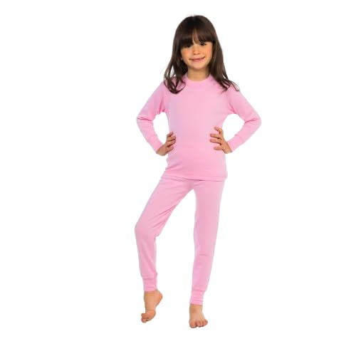 Cotton Zone Kids boys and girls organic cotton thermal Underwear set rose