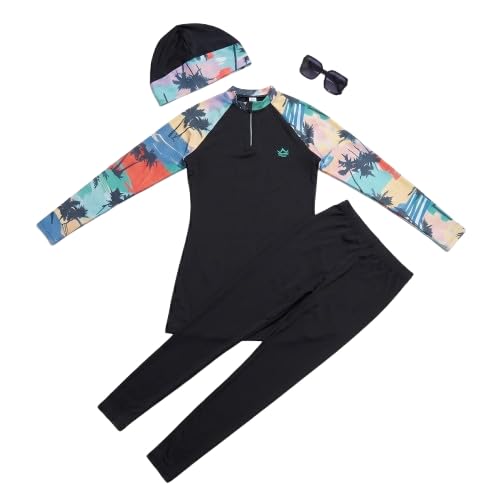 Big Size Women's Burkini Swimsuit 3 Piece | Top, Pants & Turban | Comfortable and Stylish Design | Sizes 3XL-5XL as