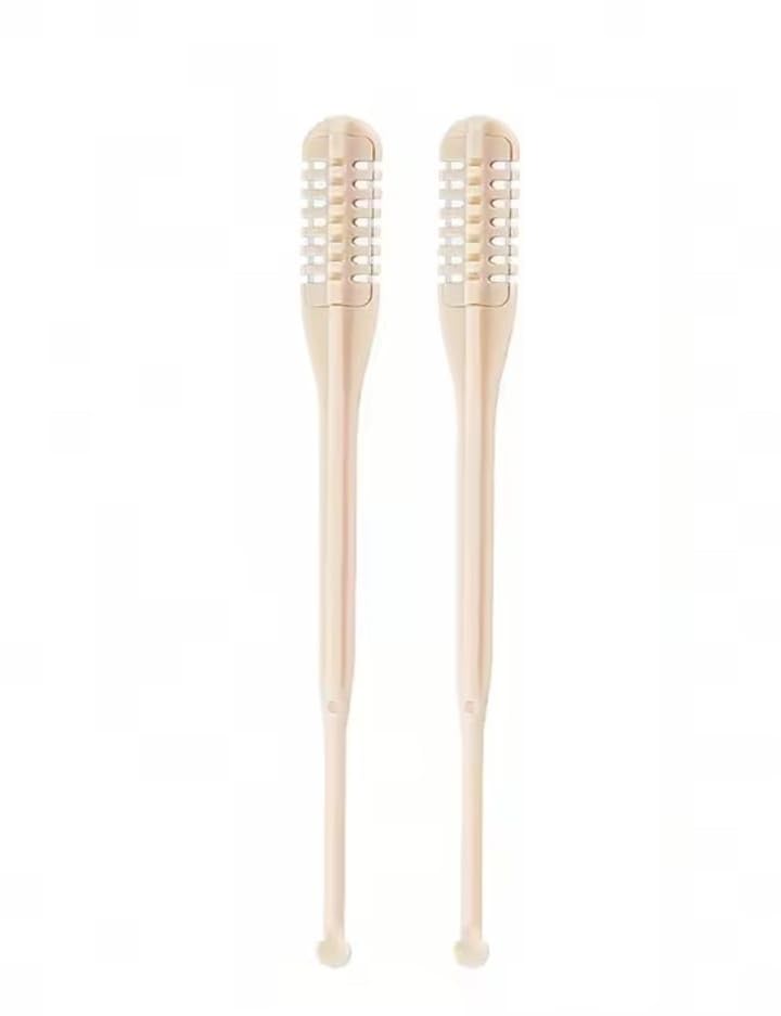 Manual Nose Hair Trimmer Rotating Nasal Hair Razor Cutter with Ear Wax Cleaner for Women and Men, 2PCS