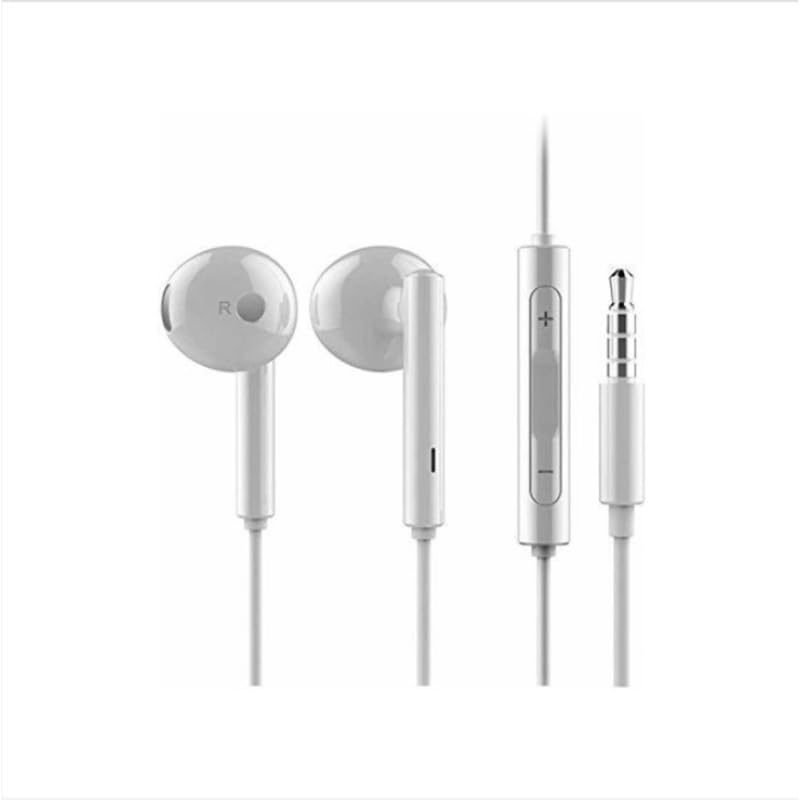 HUAWEI Honor AM115 Wired HI-FI Earphones with Built-in Ergonomic Microphone and Control Button Compatible with Devices with 3.5mm Jack - White