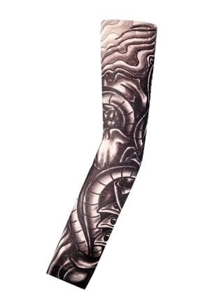 Gothic Biomechanical Tattoo Arms Sleeve, UV Protection,Black and Grey Design, 1PC