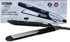 Hair Straightener Flat Iron, 30-Second Heat Up, Adjustable High Heat, 360° Swivel Cord, 35W, for Curly and Straight Hair, HG-805 (Black)