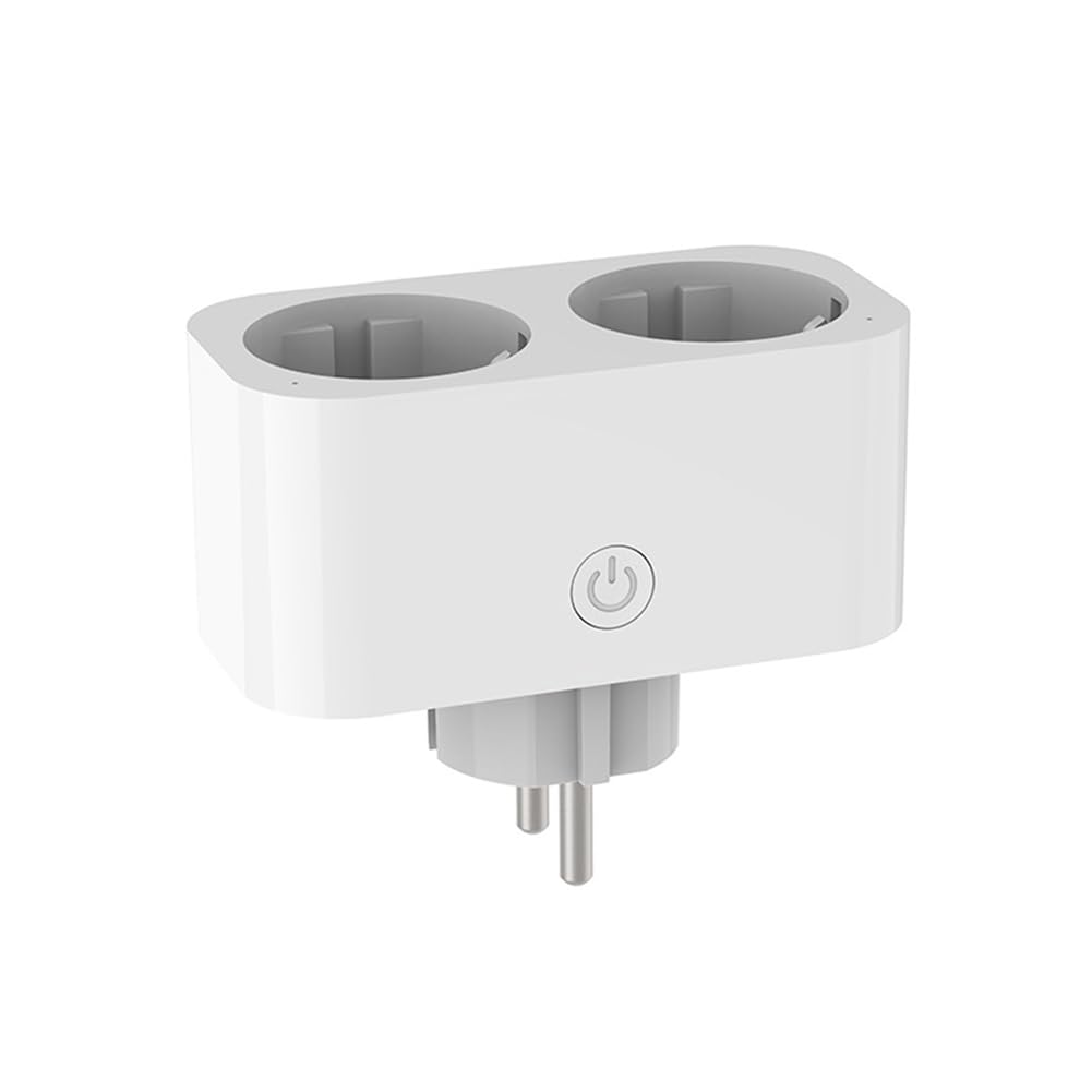 TUYA Smart Wifi Double Plug 16A Tuya WiFi for Wireless Remote Control 16A EU 2 in 1 Socket Control Smart Home Timing App Voice Control Work B EU Plug