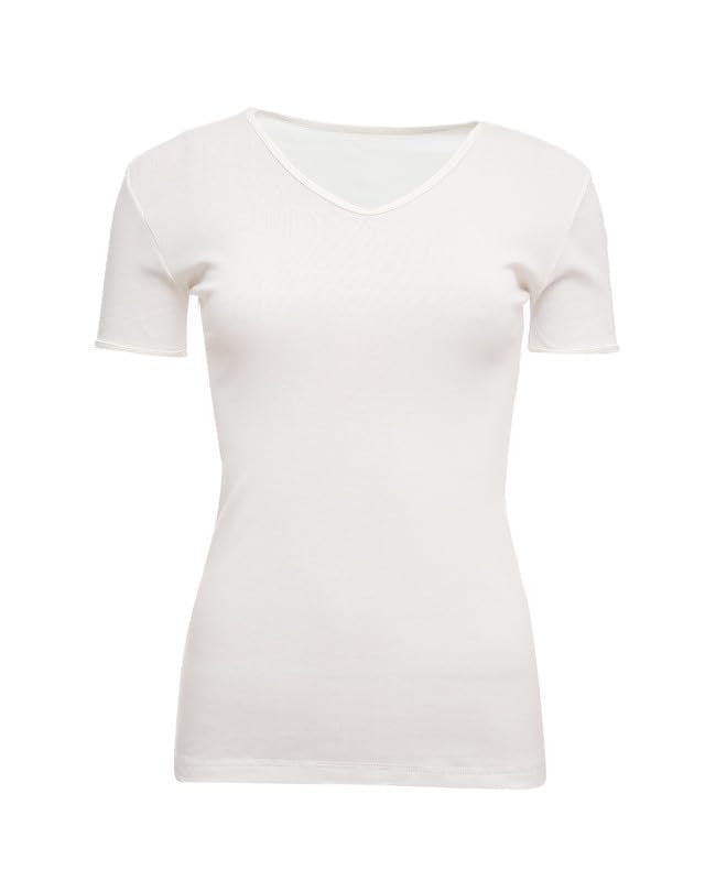 C&K Cotton Half Sleeves Embroidered Satin Undershirt for Women
