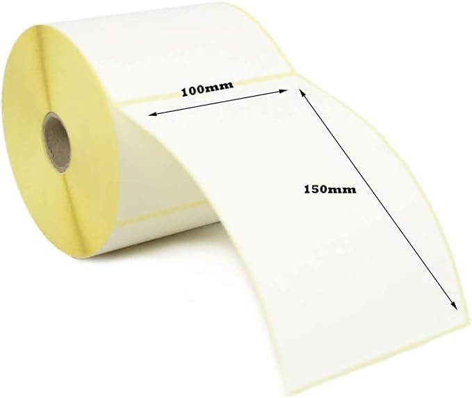 Barcode Roll Label 10cm x 15cm 500 Label Imported, Thermal Paper Labels for Barcode Printer, Stickers for Shipping Bills System Flex