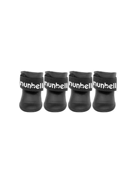 Nunbell Pet Boots for Dogs, Medium Size 5x4cm,2.5-3KG Set of 4. (Black)
