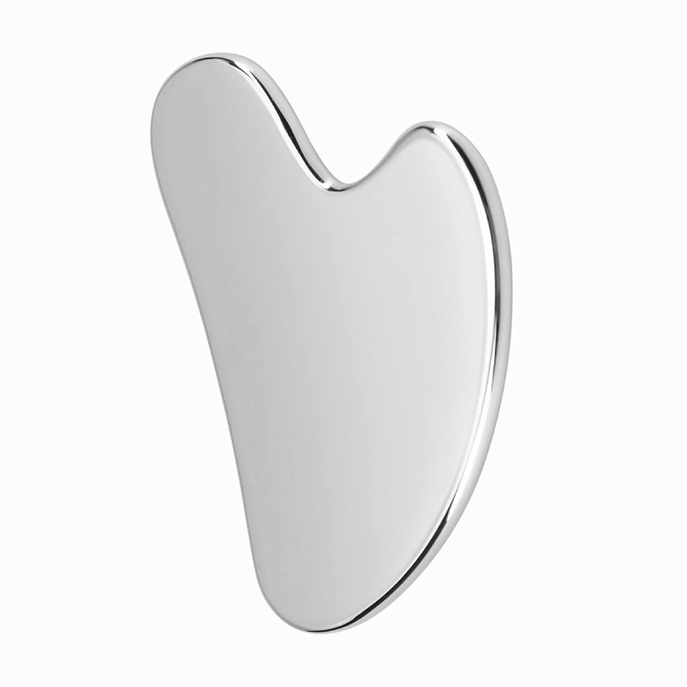 Funlife Stainless Steel Gua Sha Scraping Massage Tool, Gua sha Facial Tool, Guasha Tool for Face Body Massage SPA Acupuncture Therapy Trigger Point Treatment with Travel Pouch and Tin Package Box