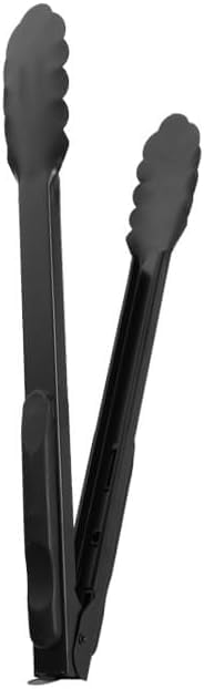 Folora Kitchen Tongs with Plastic Non-Slip Handle, Food Tongs for Grilling, Frying, Cooking, Grilling, Serving