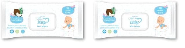 Easy Care Baby Wipes, Coconut Scent, 120 Wipes (Pack of 2)