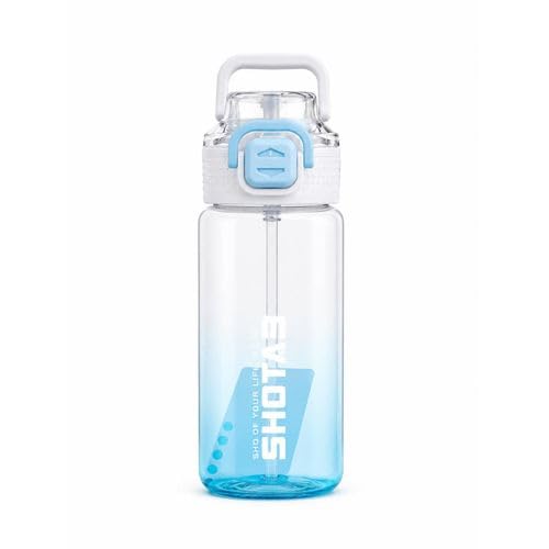 Sports Water Bottle with Safety Lock and Carry Handle Fashion Clear Water Bottle for Gym College Work Daily Activities (Lairy Brown)