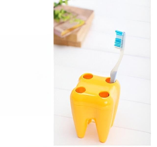 Creative Bathroom Organizer - Tooth Patterned Holder for Toothbrushes, Razor, and Grooming Tools, Combining Practical Storage with a Fun, Dentist-Inspired Design (3)