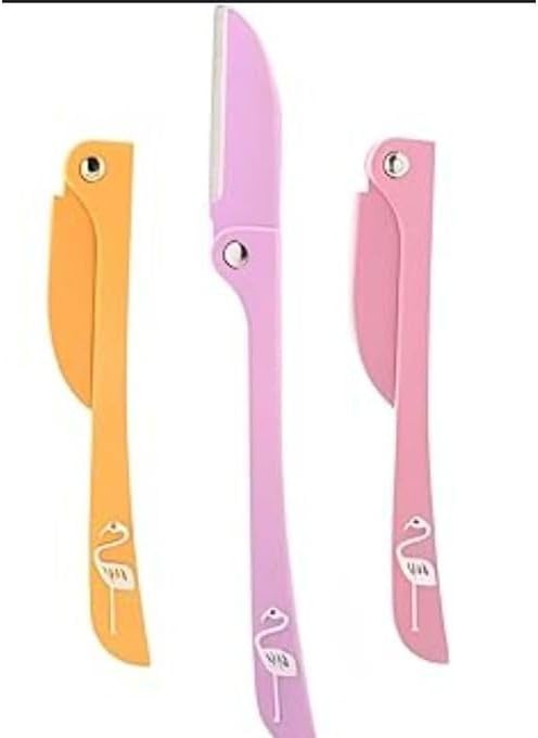 Razors for Women Exfoliating Facial Cleansing Tools Multi Color Set of 3, Plastic