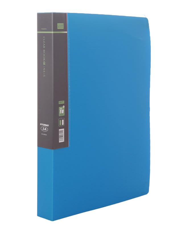 3A PG8340A Plastic Document Book 40 Pockets A4 Size - Light Blue