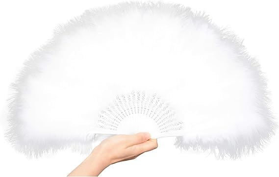 Feather Fan Wedding Party Fluffy Fan, Feather Fan, Mai Fan, Dance, Party, Halloween, Cosplay (White)
