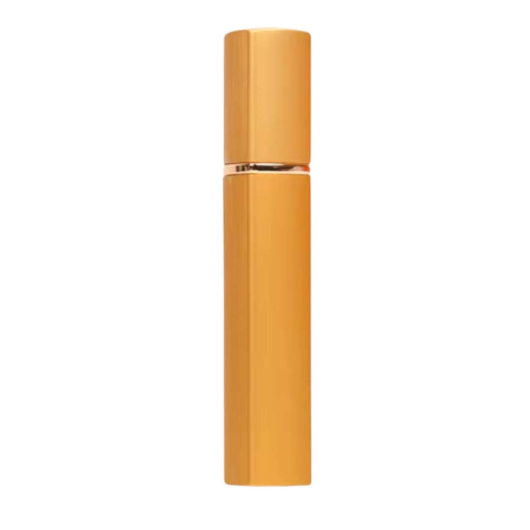 Premium 12ml Portable Mini Refillable Perfume Bottle – Travel-Friendly Spray Atomizer, Round Tube Pump, Empty Cosmetic Scent Bottle for Fragrance Lovers (Gold)