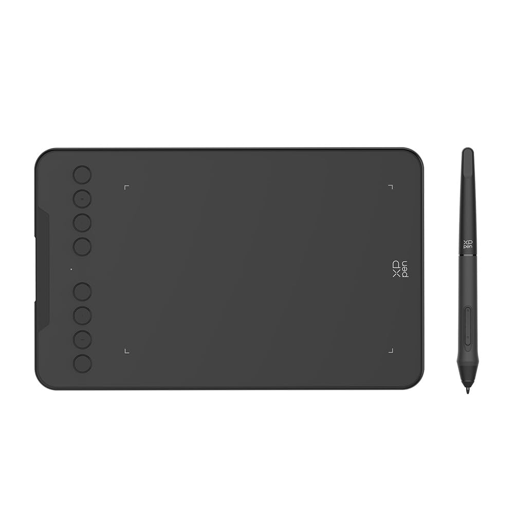 XP-PEN Deco Mini7 Graphich Table Portable Digital Graphic Drawing Tablet with Battery-Free 8192 Stylus 60°Tilt Ability 8 Express Keys Supports Windows, Mac,Android,Black