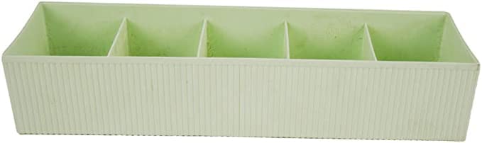Generic Multi-function 5 Grid Drawer Storage Box Container - Modern/Organized Clothing Organizer Boxes Bins Plastic Bra Socks Underwear Ties - Green