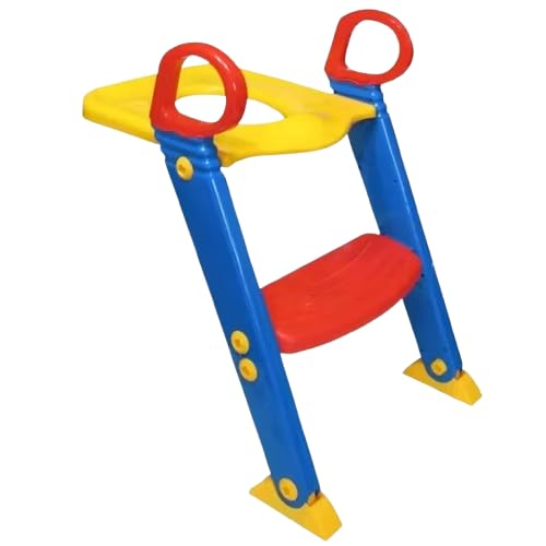 ENAR Kids Toilet Seat With Ladder – Multi, Adjustable Height for Potty Training, Supports Up to 50 lbs, Easy Installation, Perfect for Boys and Girls.