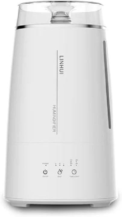 Ultrasonic Cool Mist Humidifier for Bedroom with Essential Oil Diffuser, 3.2L Large Capacity, 7 Colors, Timer and Touch Control (White) (3.2)