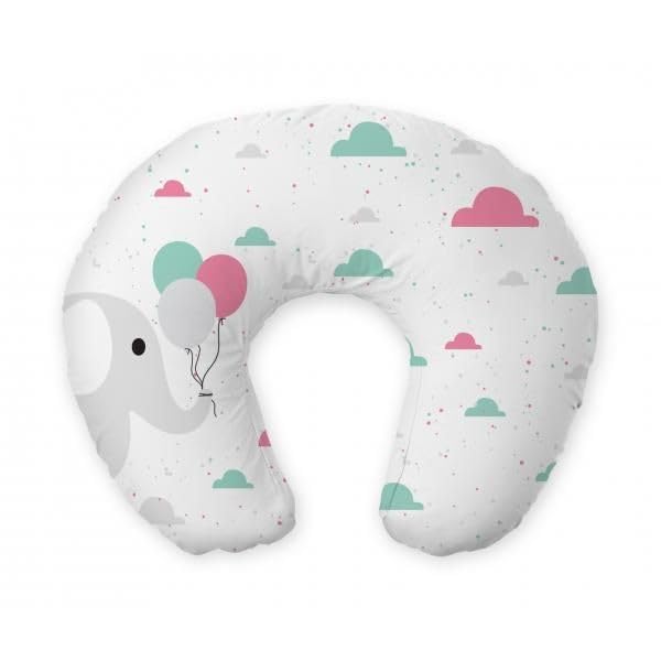 Mamas Gift, Mamas Pillow – Ergonomic Multi-Functional Nursing & Feeding Pillow – Firm U-Shape Support with Removable Cover – Soft Egyptian Cotton – White – Breast & Bottle Use